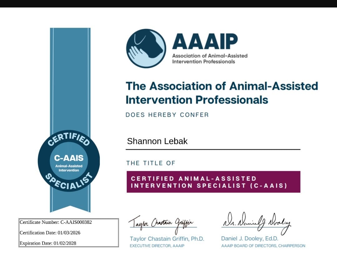 Certified Animal-Assisted Intervention Specialist C-AAIS